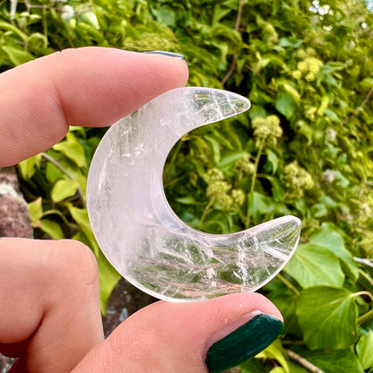 ROCK CRYSTAL Pocket Stone Moon