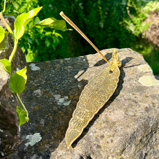 Incense Holder Golden Leaf "Ganesha"
